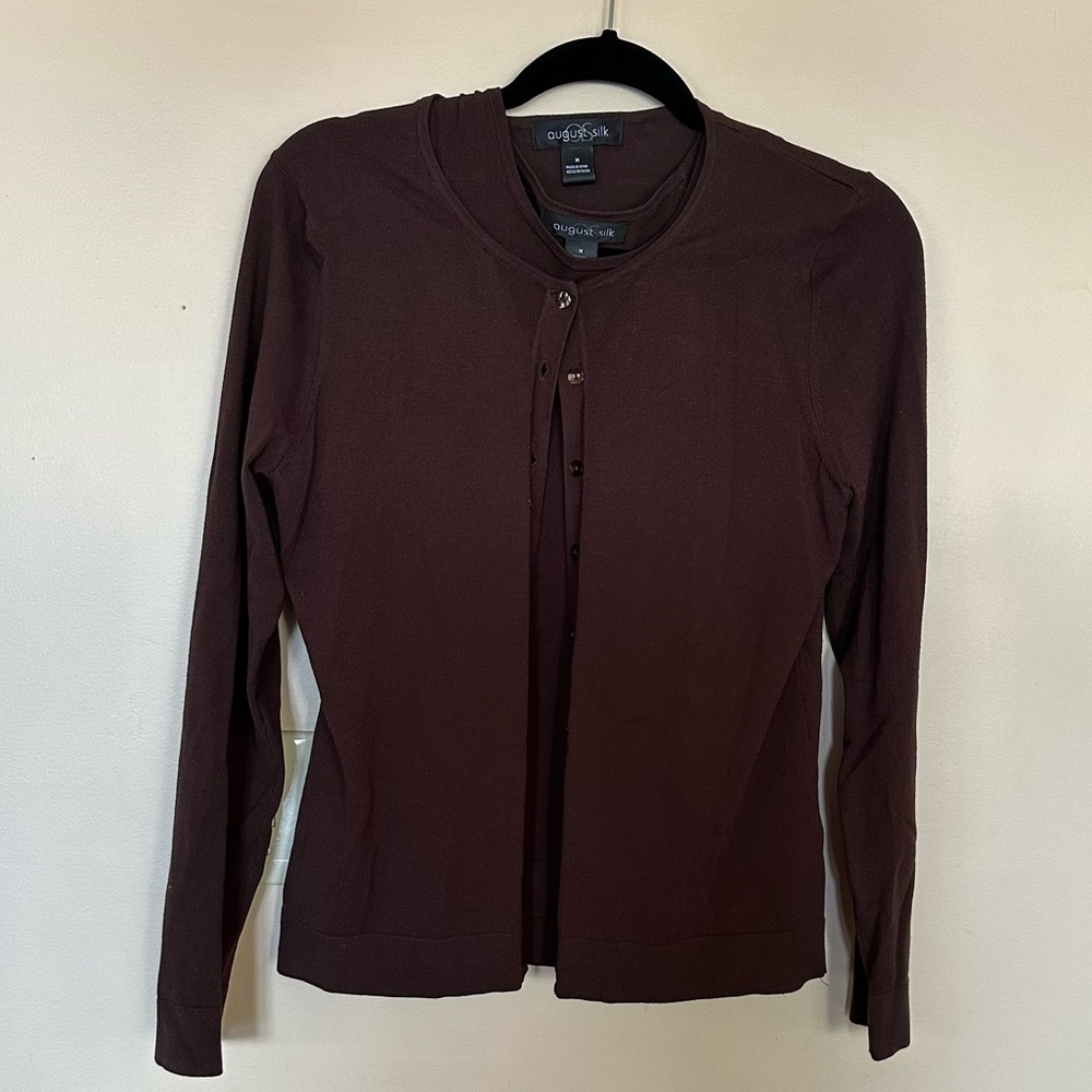August Silk 2 pc twin set Brown, size M